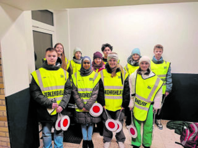 Die Verkehrshelfer der Eckermann-Realschule haben einen
harten Job