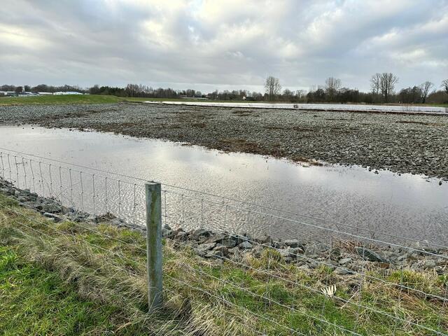Die neuen Schutzmaßnahmen am Bullenbruch in Horneburg haben sich beim Hochwasser zum Jahresende 2023 bewährt. | Foto: Landkreis Stade / Daniel Beneke