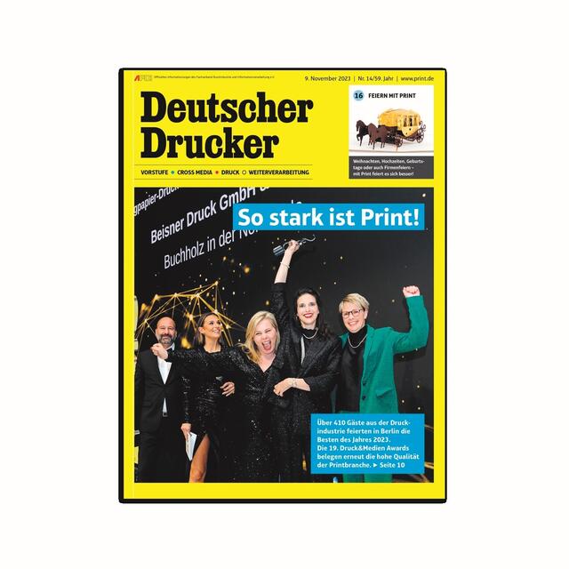 BEISNER DRUCK GmbH &amp; Co. KG Crew auf dem Cover des „Deutschen Druckers“ Ausgabe vom 9. November 2023 | Foto: BEISNER DRUCK GmbH &amp; Co. KG // David Goltz