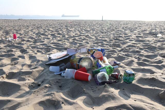 Zweifelhafte "Strandidylle" am Morgen nach Vatertag am Bassenflether Strand | Foto: jd