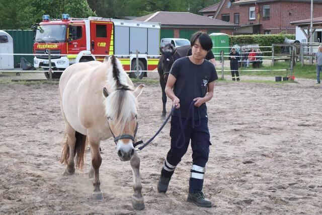 Doan führt Biene über den Reitplatz | Foto: Kerstin Kohlmus