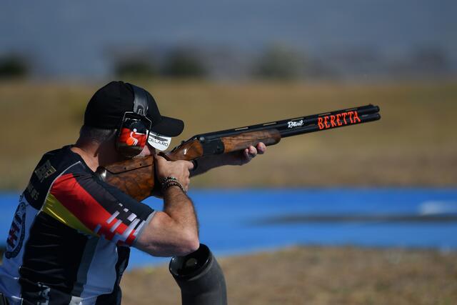 Die Wurfscheiben im Visier: Thomas Hoefs bei der Para-Trap-WM in Granada | Foto: WSPS