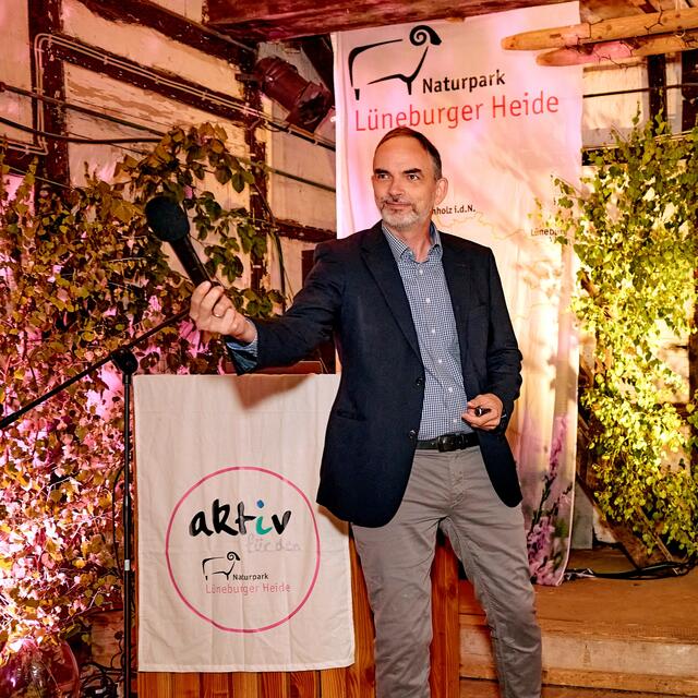 Zukunftsforder Dr. Ulrich Reinhardt hielt einen Vortrag | Foto: Naturpark Lüneburger Heide / Heinrich Helms