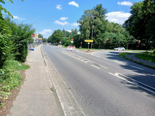 Stadteinwärts ist die Harsfelder Straße jetzt komplett gesperrt | Foto: sb