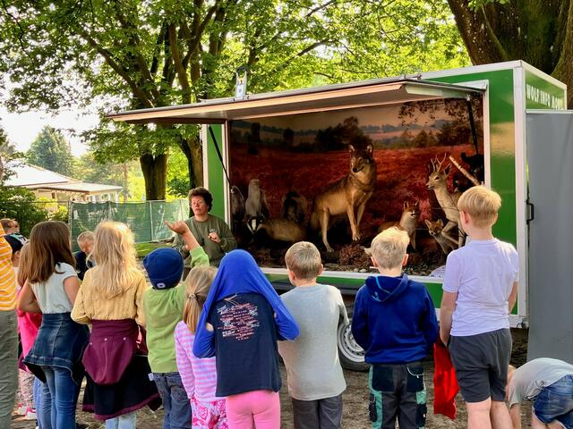 Das Wolf-Info-Mobil besucht Kindergärten, Schulen und Veranstaltungen in Stade, Rotenburg, Lüneburg und im Landkreis Harburg | Foto: Jägerschaft Landkreis Harburg e.V.