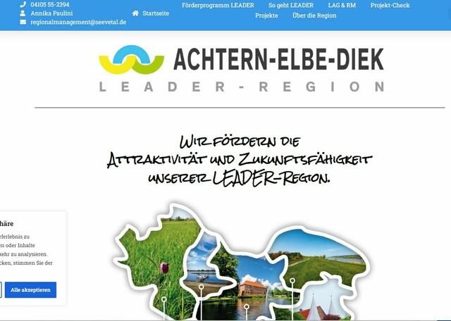 Der neue Online-Auftritt der LEADER-Region "Achtern-Elbe-Diek" | Foto: LEADER-Region "Achtern-Elbe-Diek"