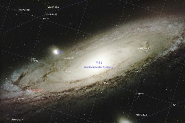 M31_AndromedaGalaxy_annotate | Foto: Frank Grubitzsch