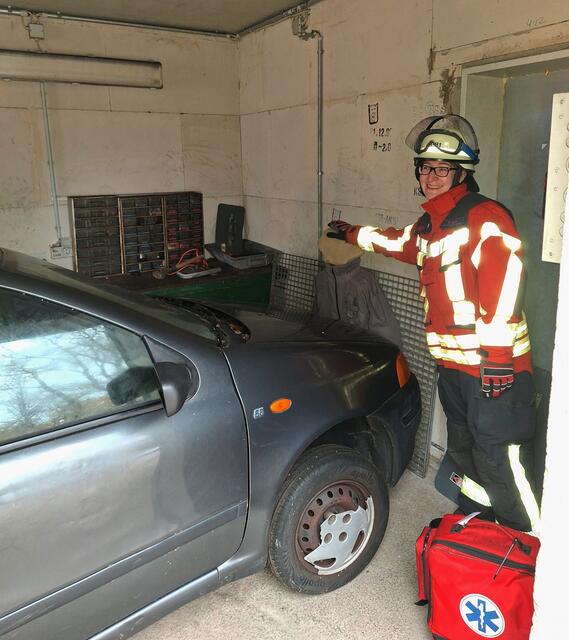 Das erste Szenario spielt in einer Garage | Foto: FF Leversen-Sieversen