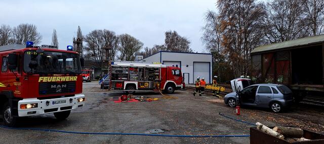 Das zweite Szenario spielte auf einem Bahngelände | Foto: FF Leversen-Sieversen