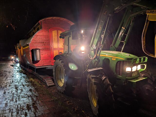 Bei der nächtlichen Transportaktion des Rudnwagens | Foto: Gleisberg