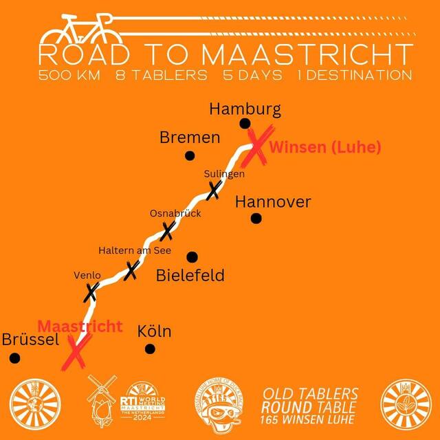 500 Kilometer mit dem Rad von Winsen nach Maastricht | Foto: Old Table 165 Winsen 