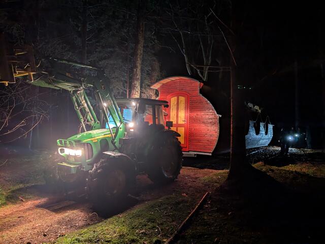 Bei der nächtlichen Transportaktion des Rudnwagens | Foto: Gleisberg