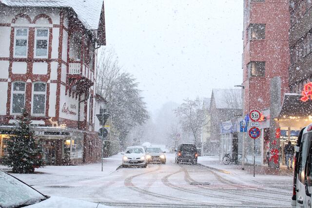 Die Parkstraße in winterlichem Weiß. | Foto: Pauline Bellmann