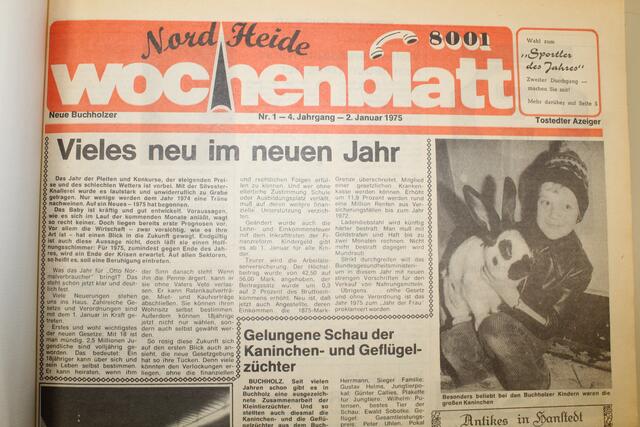 Die Titelseite des Nordheide WOCHENBLATT im Januar 1975: Die größte Neuerung war die mit dem Jahreswechsel eingeführte Volljährigkeit ab 18 Jahren | Foto: Wochenblatt