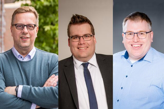 Der dreiköpfige Vorstand (v. li.): Thomas Rackow, Tim Kröger-Lehmann und Torsten Lüchau | Foto: Schwinge Energie Staderland eG
