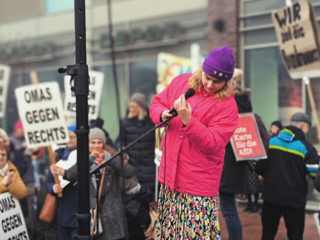 Bei der Demonstration in Buchholz  | Foto: Oskar Janßen