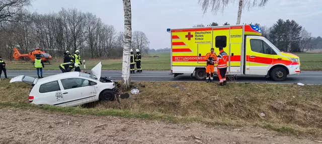 Die Einsatzkräfte konnten die Fahrerin nicht retten | Foto: Frank Höper / Feuerwehren SG Apensen 
