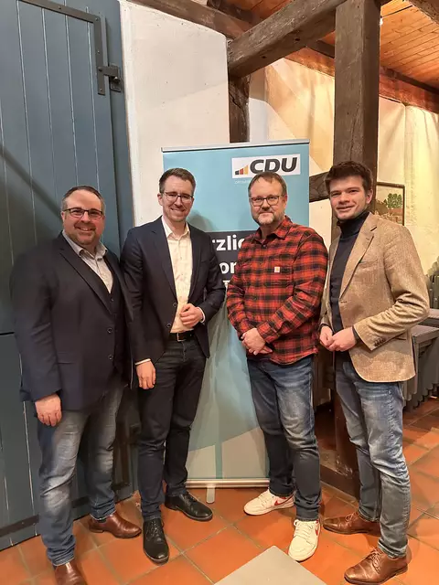 vlnr.: Jan Bauer MdL, Philip Werk, Christian Klauk, Jonas Becker