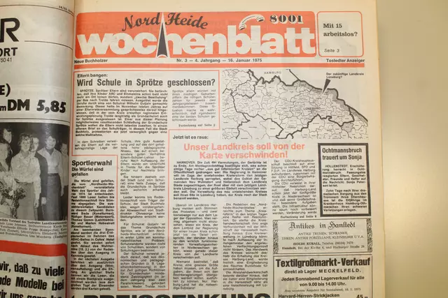 Auf der Titelseite des Nordheide WOCHENBLATT im Januar 1975 stand: "Unser Landkreis soll von der Karte verschwinden!" | Foto: WOCHENBLATT
