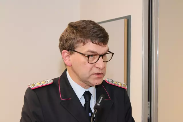 Stadbrandmeister Klaus-Daniel Ney bei der Jahreshauptversammlung der Stader Feuerwehr | Foto: Feuerwehr Stade
