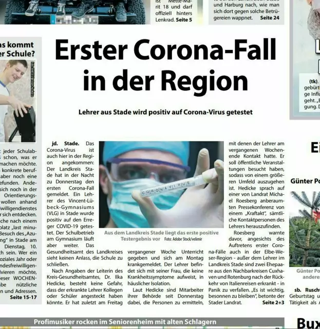 So titelte das WOCHENBLATT Anfang März 2020