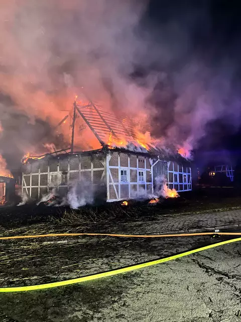 Großfeuer in Dollern | Foto: Polizei
