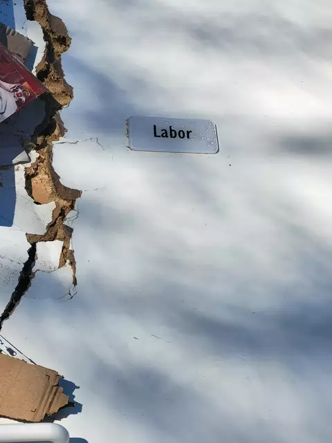 Eine Tür mit Aufschrift "Labor" wurde entsorgt | Foto: sh