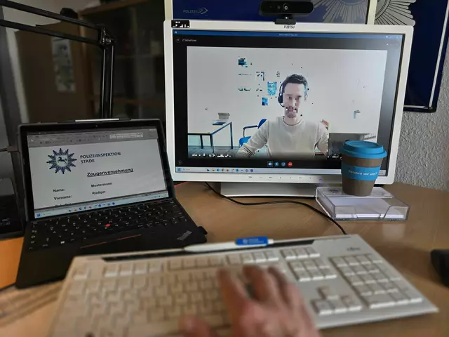 Onlinevernehmung eines Zeugen | Foto: Polizei Stade