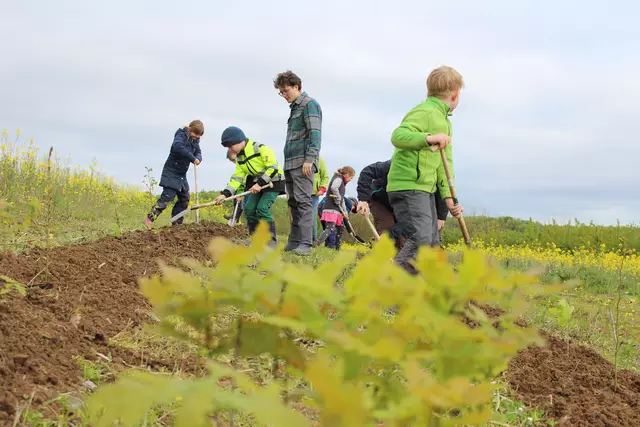 Auch die kleinsten packen an: Willer-Baumpflanzaktionen sind für Grundschüler immer ein Hit! | Foto: bft Willer