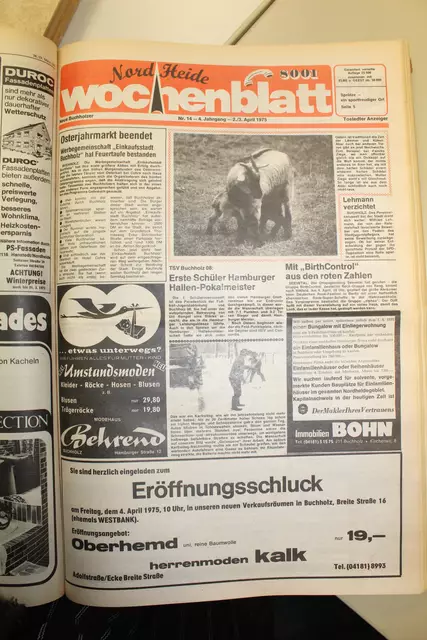 So sah die Titelseite des Nordheide-WOCHENBLATT im Jahr 1975 aus: Ziegenlämmer und Schneechaos | Foto: WOCHENBLATT