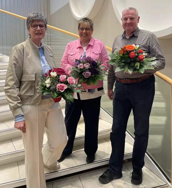 150 Jahre Stackmann: Jutta Noack (li.),  Marion Mehrkens und Peter Brauer | Foto: Mehrkens