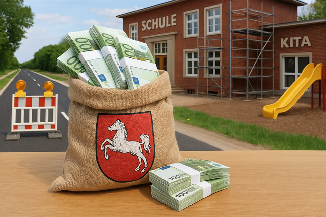 Das Land Niedersachsen stellt 600 Millionen Euro bereit, die Kommunen in die Verbesserung der Infrastruktur investieren können | Foto: Bild mit KI erstellt
