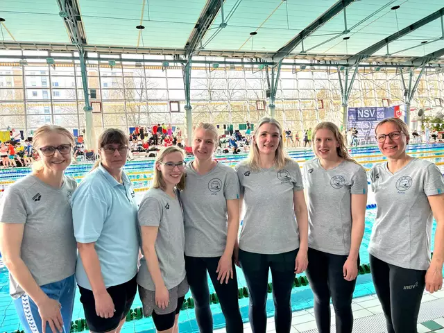 Die Startgemeinschaft Winsen-Stelle (SG Wiste) mit (v. li.): Sandra Stuhr, Martina Homeyer, Sina Krukenberg, Jana Scharnberg, Mirian Anhalt, Deike Homeyer und Anne-Katrin Helmke | Foto: KHL