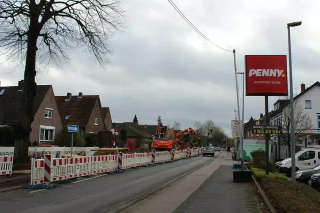 Die Bauarbeiten an der Harsefelder Straße in Stade schreiten weiter voran | Foto: sb