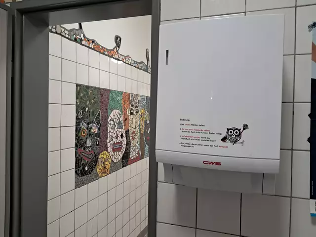 Problem gelöst: Mit der vom "Toffi-Club" angebrachten Anleitung für den Handtuchspender kann ihn nun jeder bedienen | Foto: Anika Werner