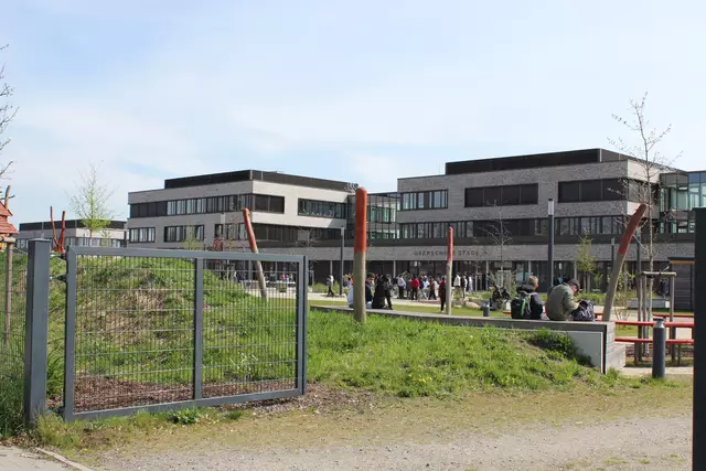 Das Gelände des BCR mit Kita, Grundschule, Oberschule und Sporthalle | Foto: sb