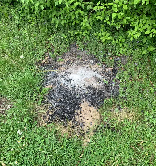 Die Asche von den Grills kippen die Partygriller einfach auf den Spielplatz | Foto: Andreas B. 