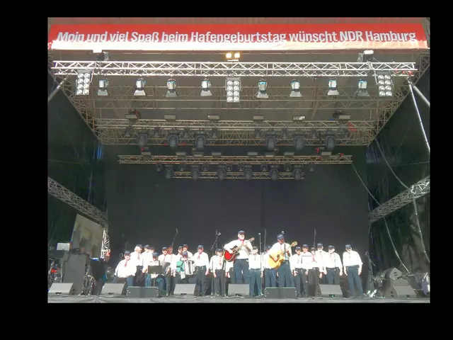 Der "große" Chor auf der "riesigen" Bühne | Foto: Altländer Shanty-Chor