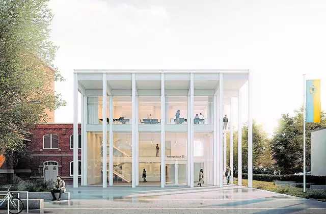 So könnte das Zentrum für Innovative Technologien zur Nachhaltigkeit (ITN) an der hochschule 21 aussehen. Hochschulpräsident Prof. Ingo Hadrych stellte erste Pläne vor | Foto: akyol kamps Architekten, Hamburg / hs21