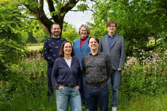 Der neue Vorstand (vorne v. li.): Corinna Gräser, Jonas Taulien, 
(hinten v. li.): Lennart Fahnenmüller, Sabine Wirtz und Yanneck Band | Foto: Angelina Taulien