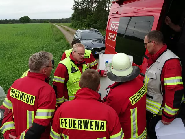 Lagebesprechung der Einsatzleitung | Foto: Pressestelle Feuerwehr Samtgemeinde Hanstedt