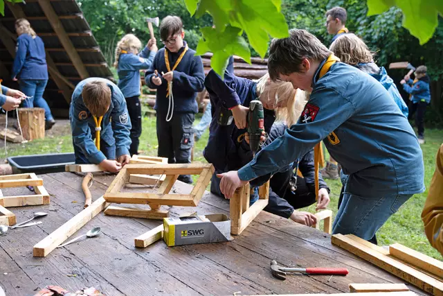 Auf dem Zeltlager der Pfadfinder wurde tüchtig gewerkelt | Foto: Pfadfinder
