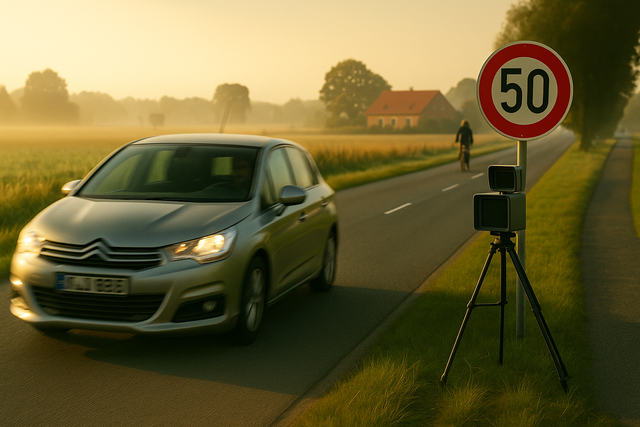 Der Citroën wurde in einem Tempo-50-Bereich mit 100 km/h geblitzt (mit KI erstelltes Symbolfoto) | Foto: KI-generiert