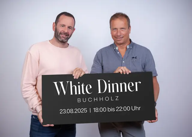 Florian Möschter (li.) und Thorsten Radde freuen sich auf das White Dinner Foto: Beechwood | Foto: beechwood