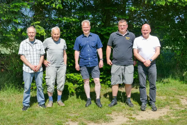 Michael Beutner (v. li.), Stefan Korb, Jan Reher, Ralph-Ludwig, Dirk Hagen. Auf dem Bild fehlt Wilfried Latendorf | Foto: Heino Vogel