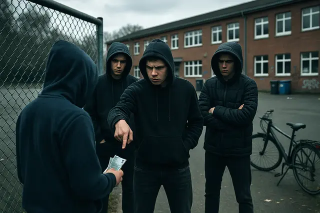 Ein Jugendgang treibt in Harsefeld ihr Unwesen, bedroht Schüler und fordert von ihren Opfern Geld (Symbolbild) | Foto: KI-generiertes Foto
