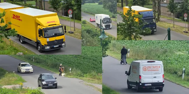 Problematische Verkehrssituation im Harsefelder Wohngebiet am Redder: Lkw-Fahrer ignorieren die Schilder mit der Gewichtsbeschränkung von 5,5 Tonnen. Fußgänger müssen im hinteren Bereich auf der Straße laufen, weil ein Fußweg fehlt | Foto: Scharnofski