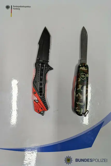 Sichergestellten Messer / Symbolfoto | Foto: Bundespolizeiinspektion Hamburg