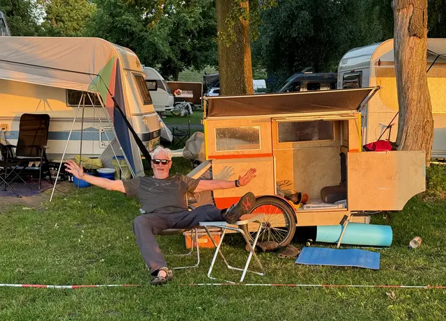 Nach gelungener Tour ruht sich Reitmann gern auf dem Campingplatz aus – hier in Drage an der Elbe | Foto: Jörg Reitmann