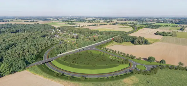 B3 Ortsumgehung Elstorf Anschlussstelle Elstorf-Bachheide: Hier ist eine Lärmschutzwand geplant | Foto: NLStBV 